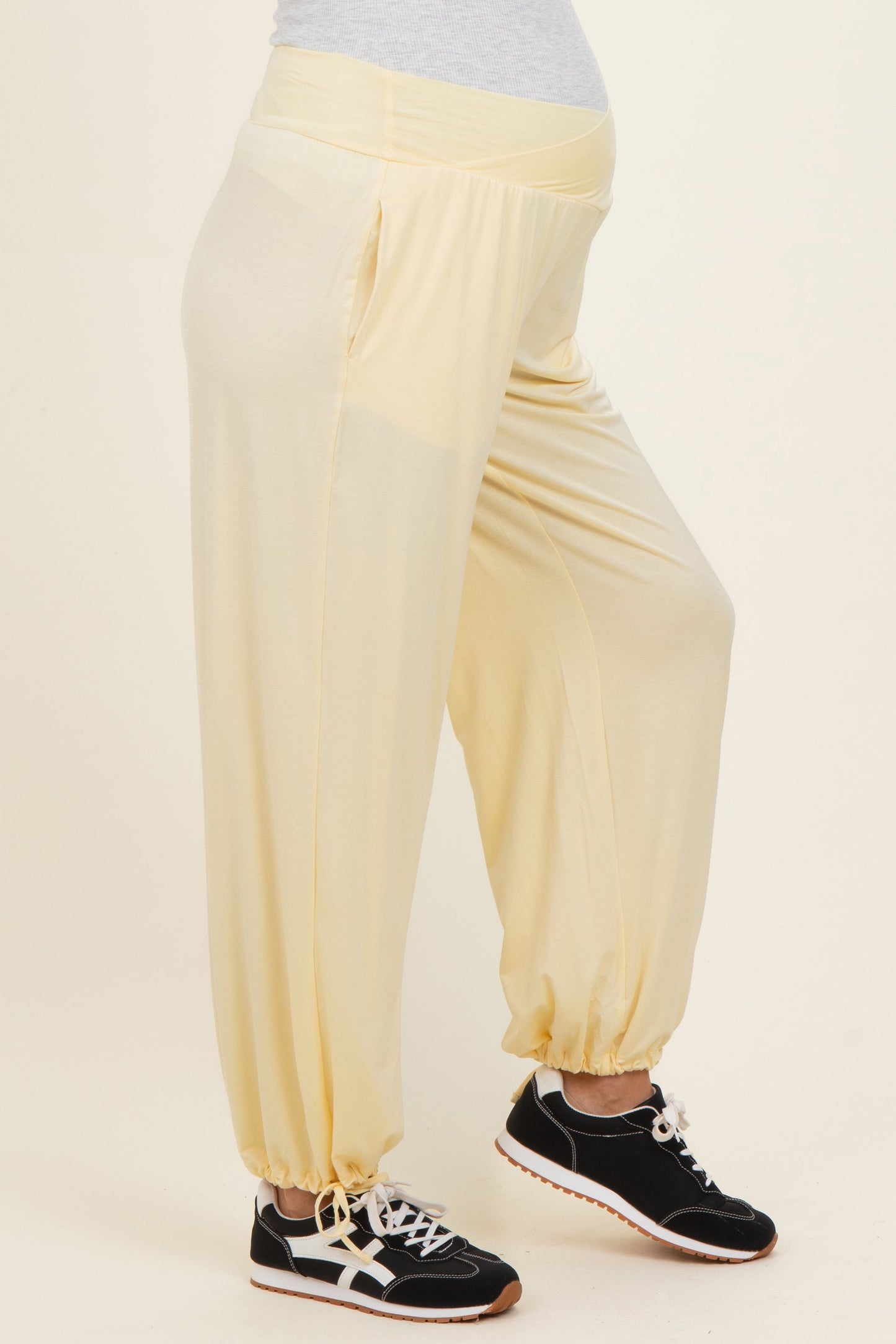 Lemon Crossover Waist Maternity Pants