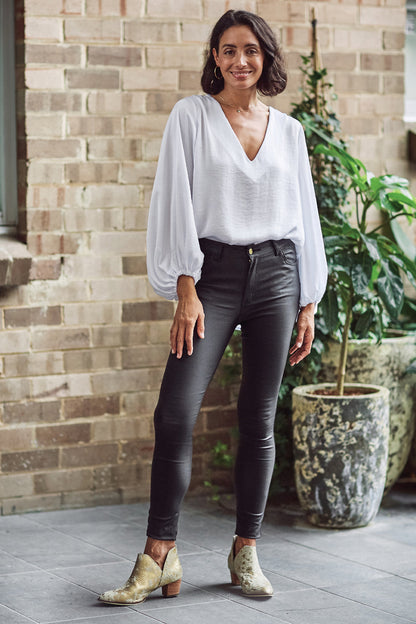 Amber Coated Skinny Jeans Black