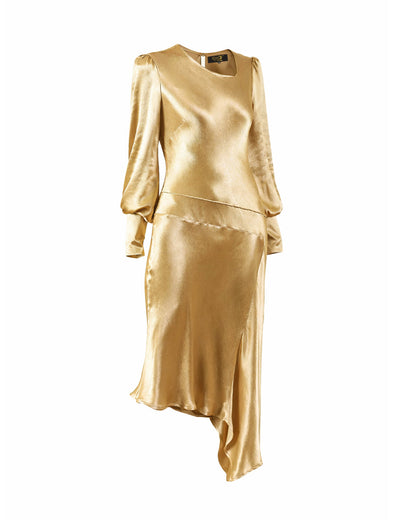 1920s Queenie Dress - Gold Satin