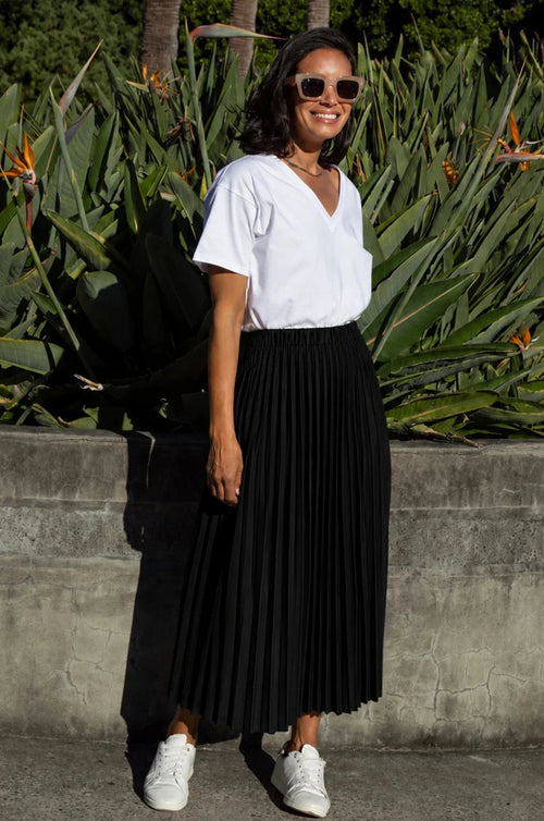 Kara Pleated Skirt Black