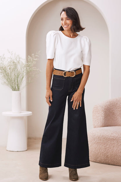 Hazel Short Sleeve Top White