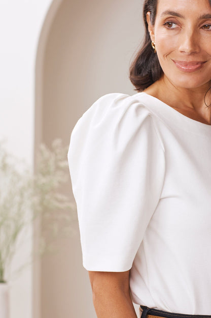 Hazel Short Sleeve Top White