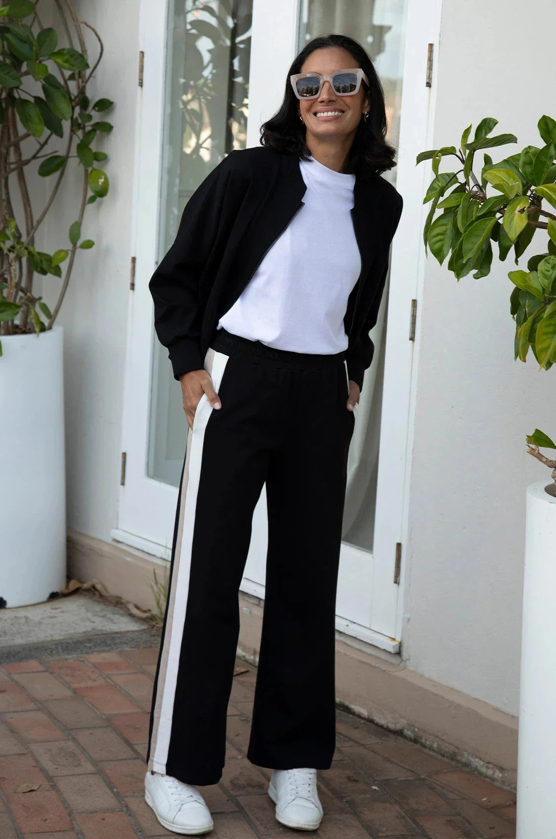 Ariana Side Stripe Jogger Black