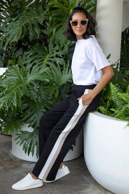 Ariana Side Stripe Jogger Black