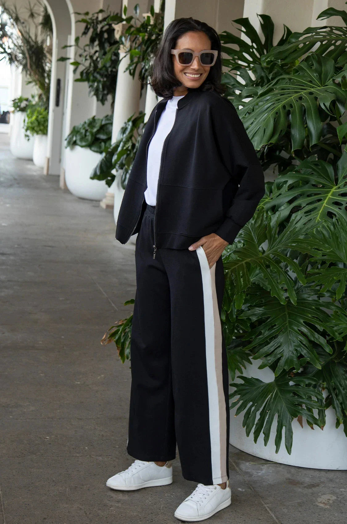 Ariana Side Stripe Jogger Black