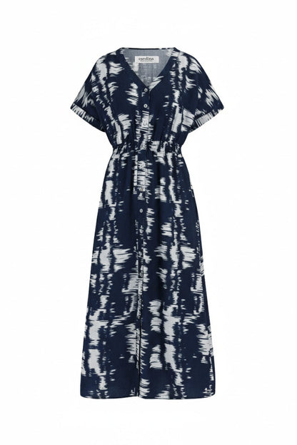 Campania Short Sleeve Dress in Navy