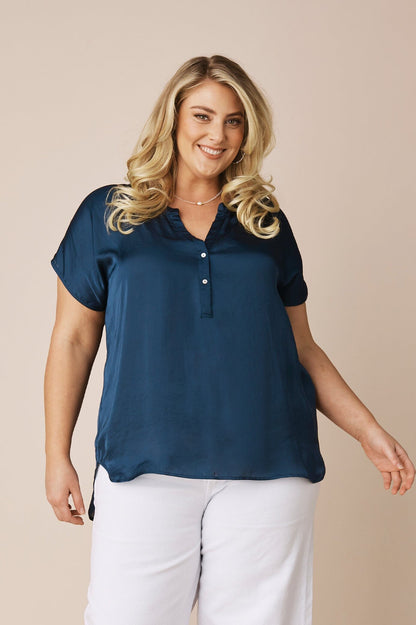 Nicole Short Sleeve Top Navy