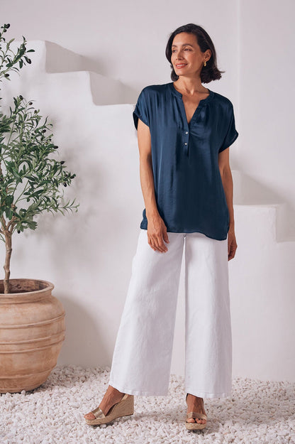 Nicole Short Sleeve Top Navy
