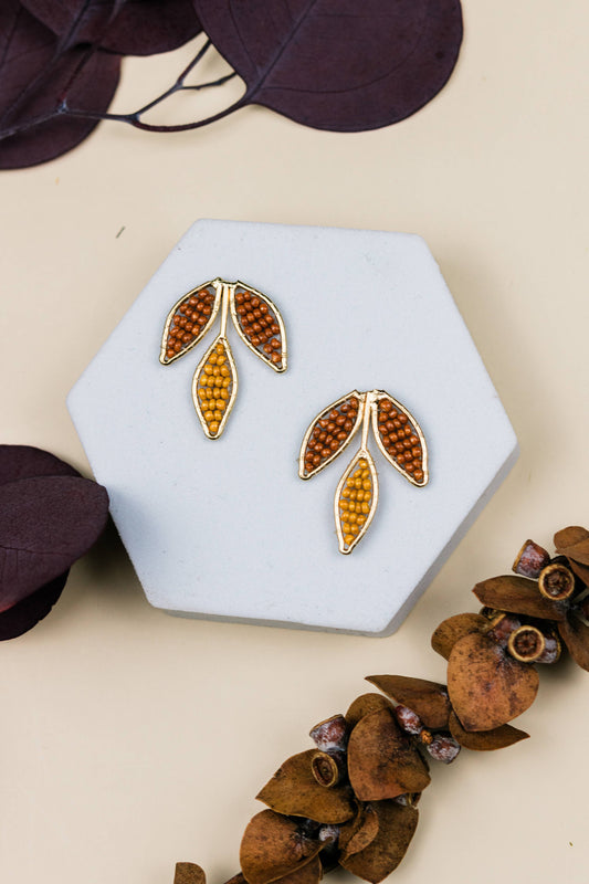 Ismini Leaf Studs