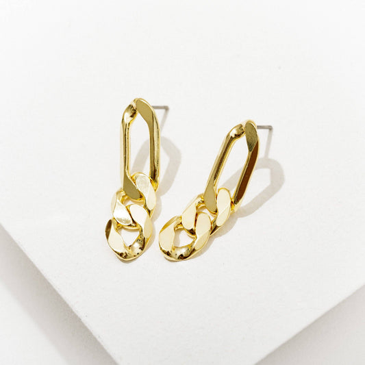 Chain Post Earrings - 18K Gold Plate or Silver Plate