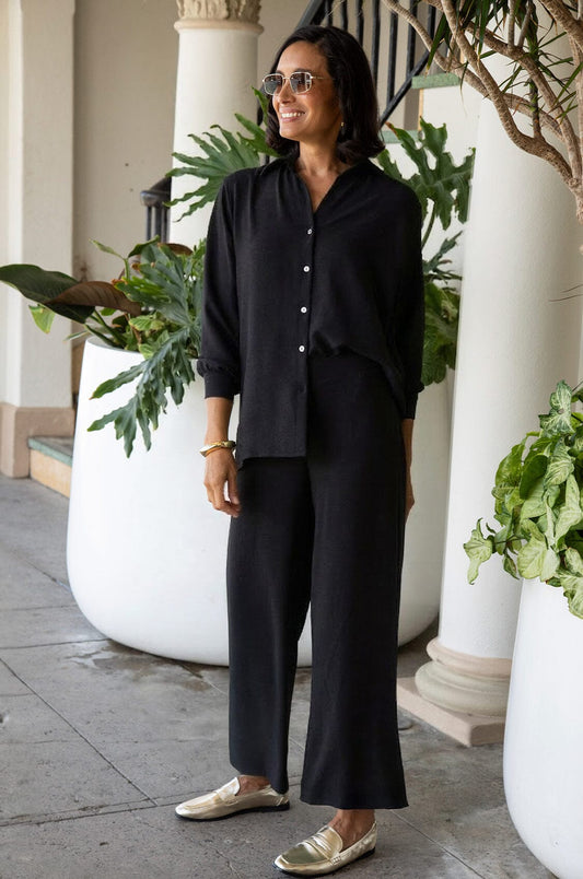 Paola Straight Leg Pants Black - Pre Order