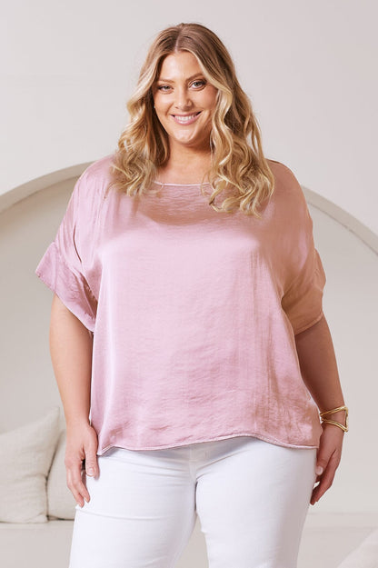 Bianca Short Sleeve Top Blush