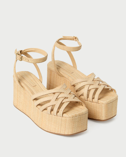 Channing Natural Raffia Platform Sandal