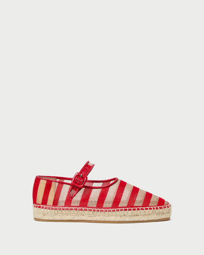 Clover Red/Caramel Mesh Espadrille