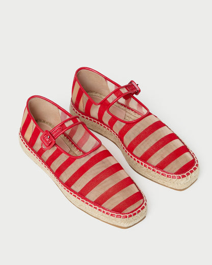 Clover Red/Caramel Mesh Espadrille