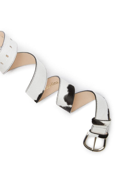Jeans Belt Black and White Cowhide