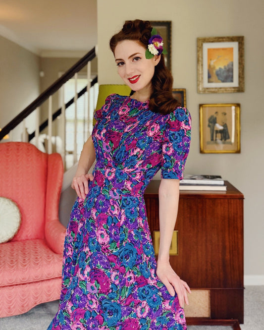 1940s 'Girl Friday' Tea Dress - Covent garden