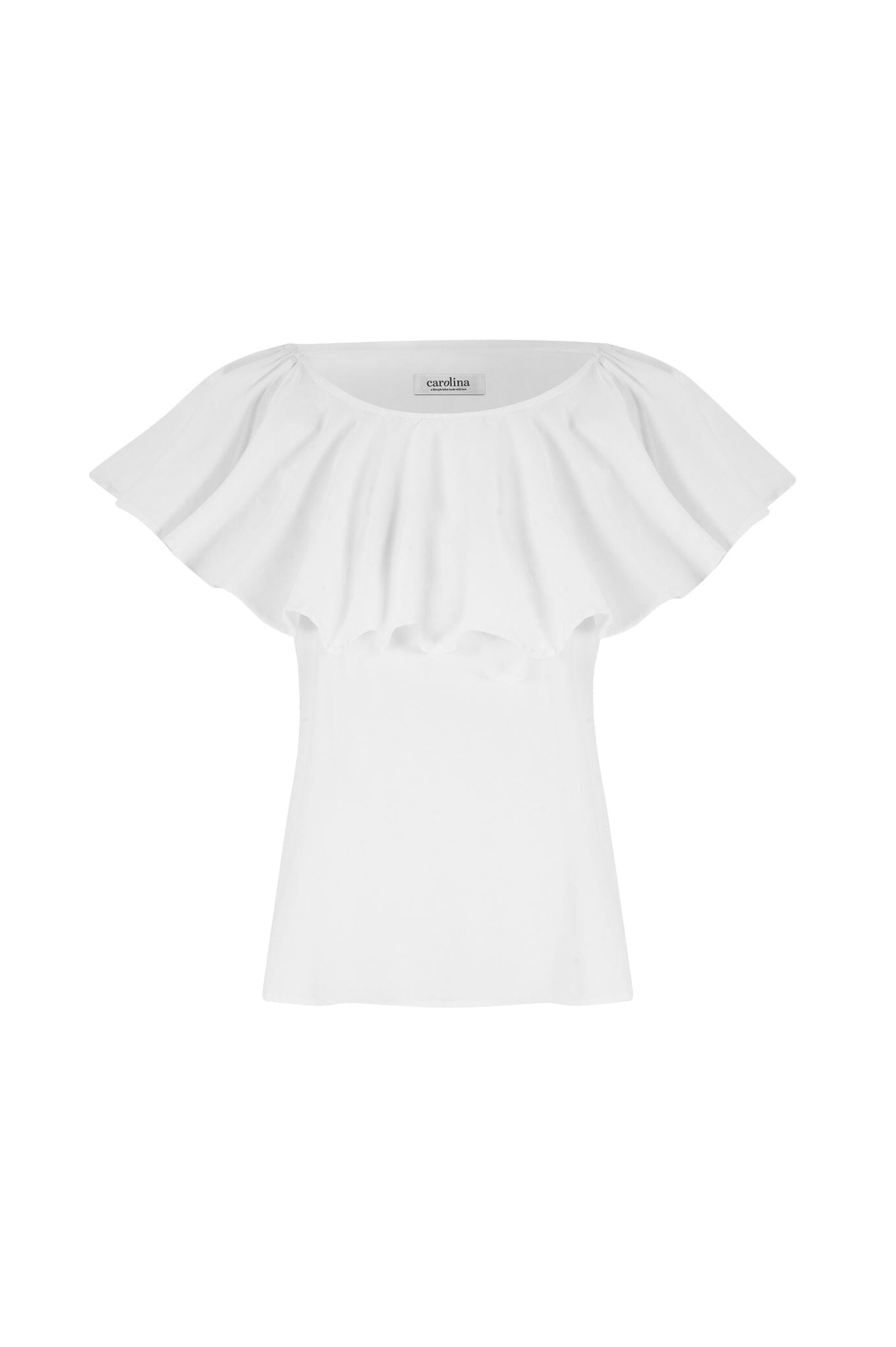 Eva Off Shoulder Ruffle Top White