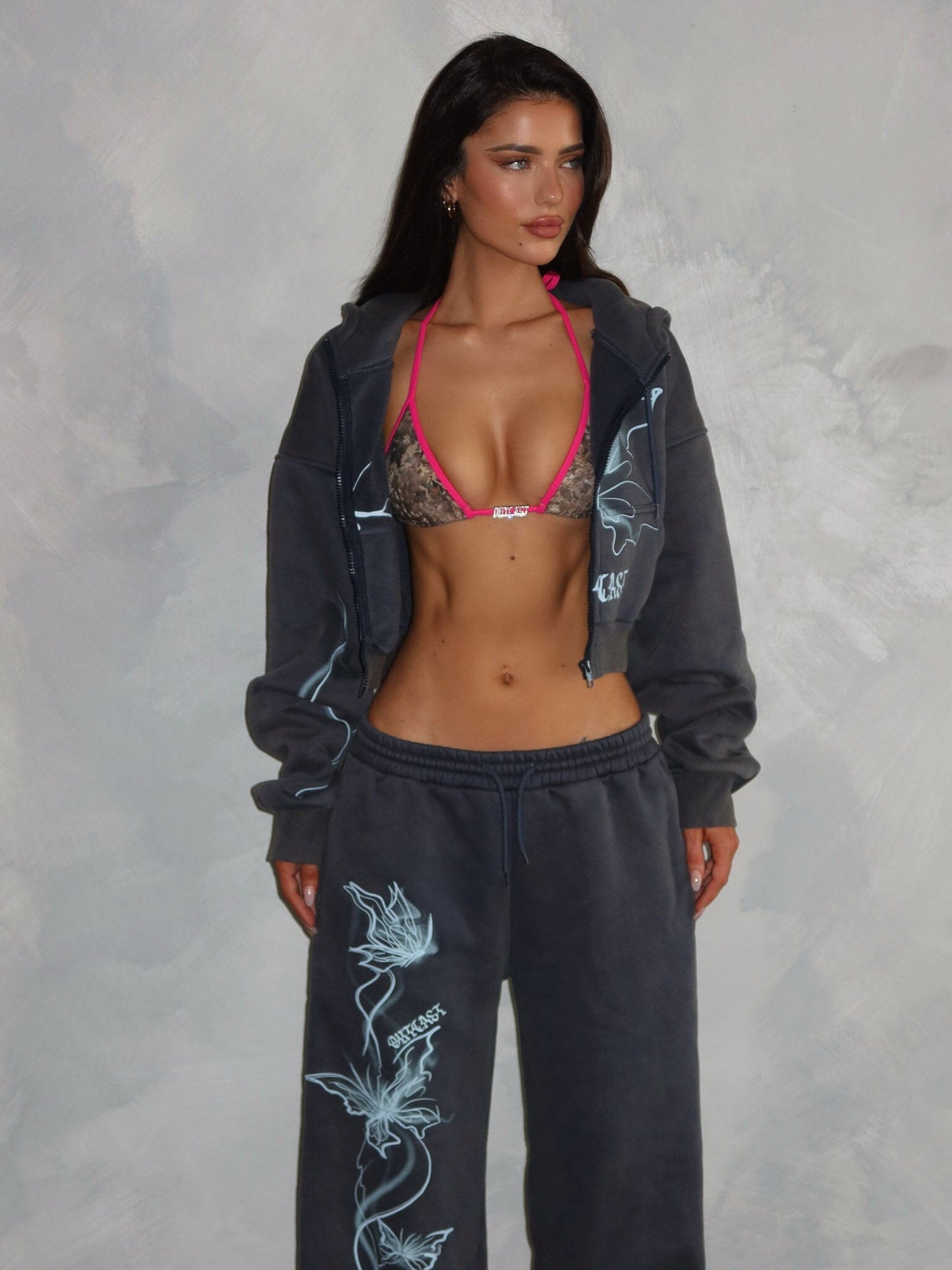 Nya Cropped Hoodie Vintage Navy