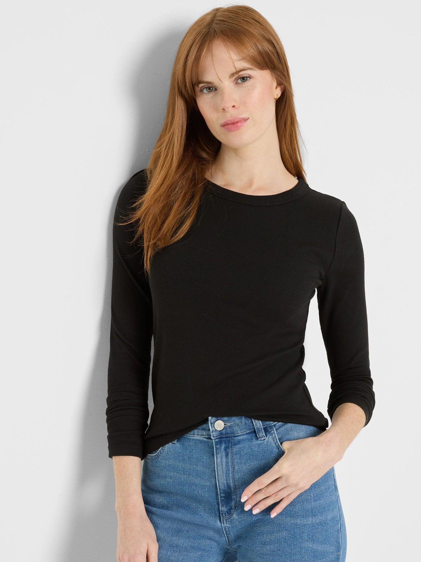 Perfect Knit Rib Long Sleeve Crew Tee