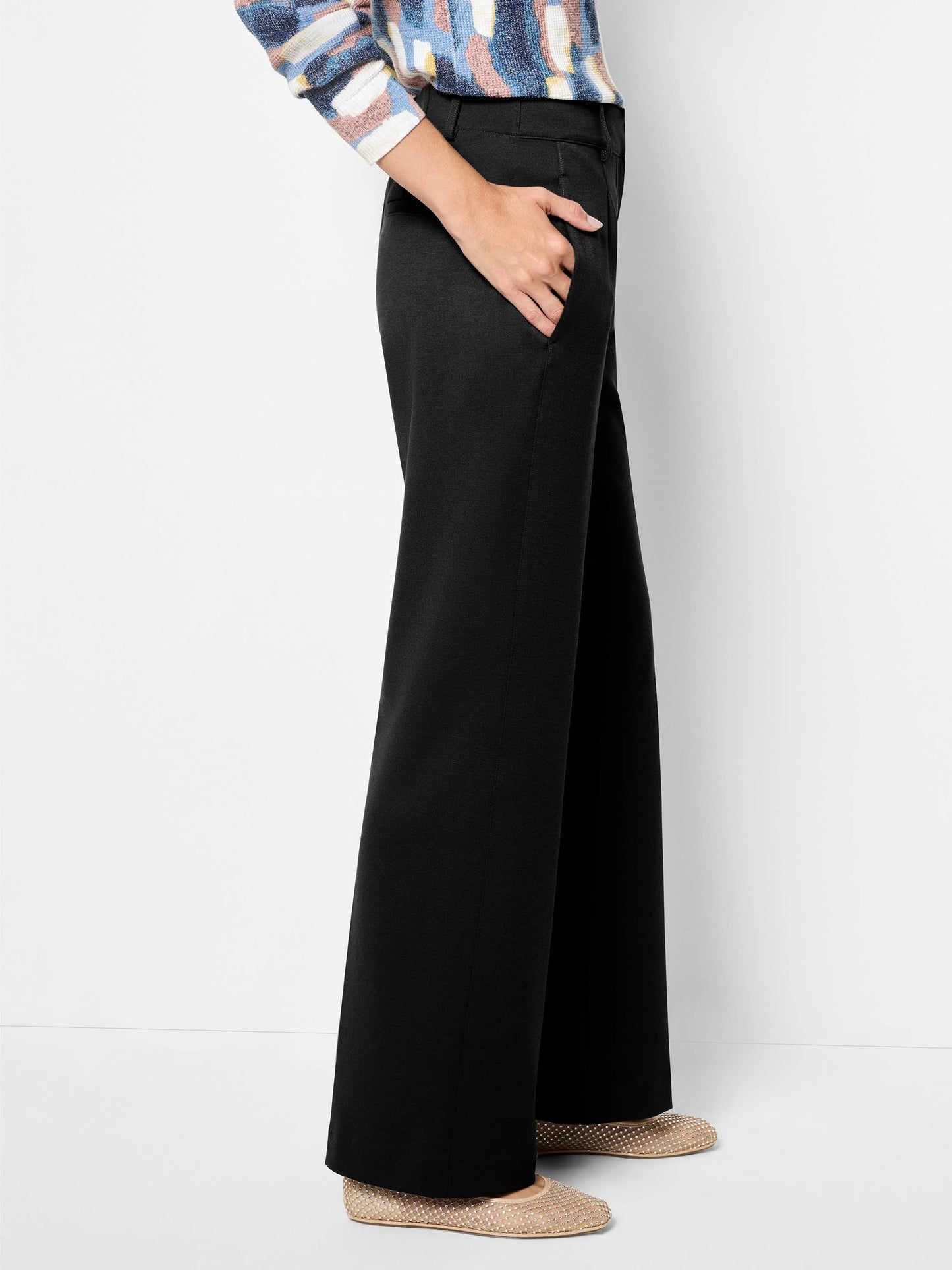 Drapey Ponte Wide Leg Trouser