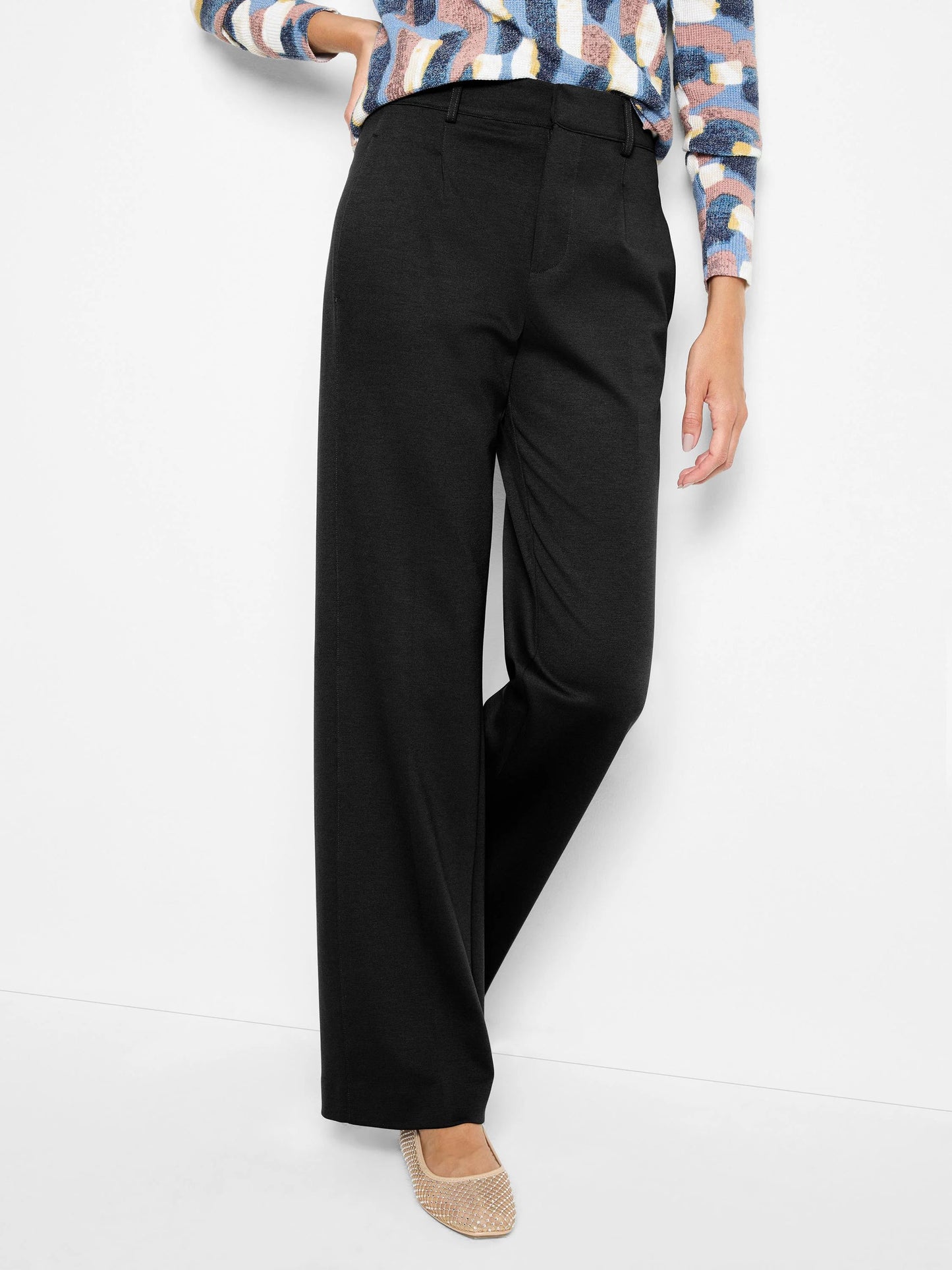 Drapey Ponte Wide Leg Trouser