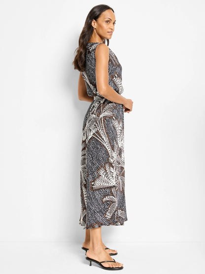 Dotty Palms Boat Neck Bianca Dress