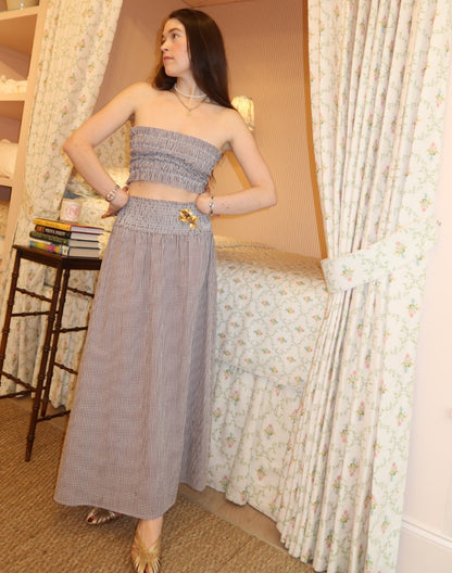The June Nap Top - Chocolate Gingham