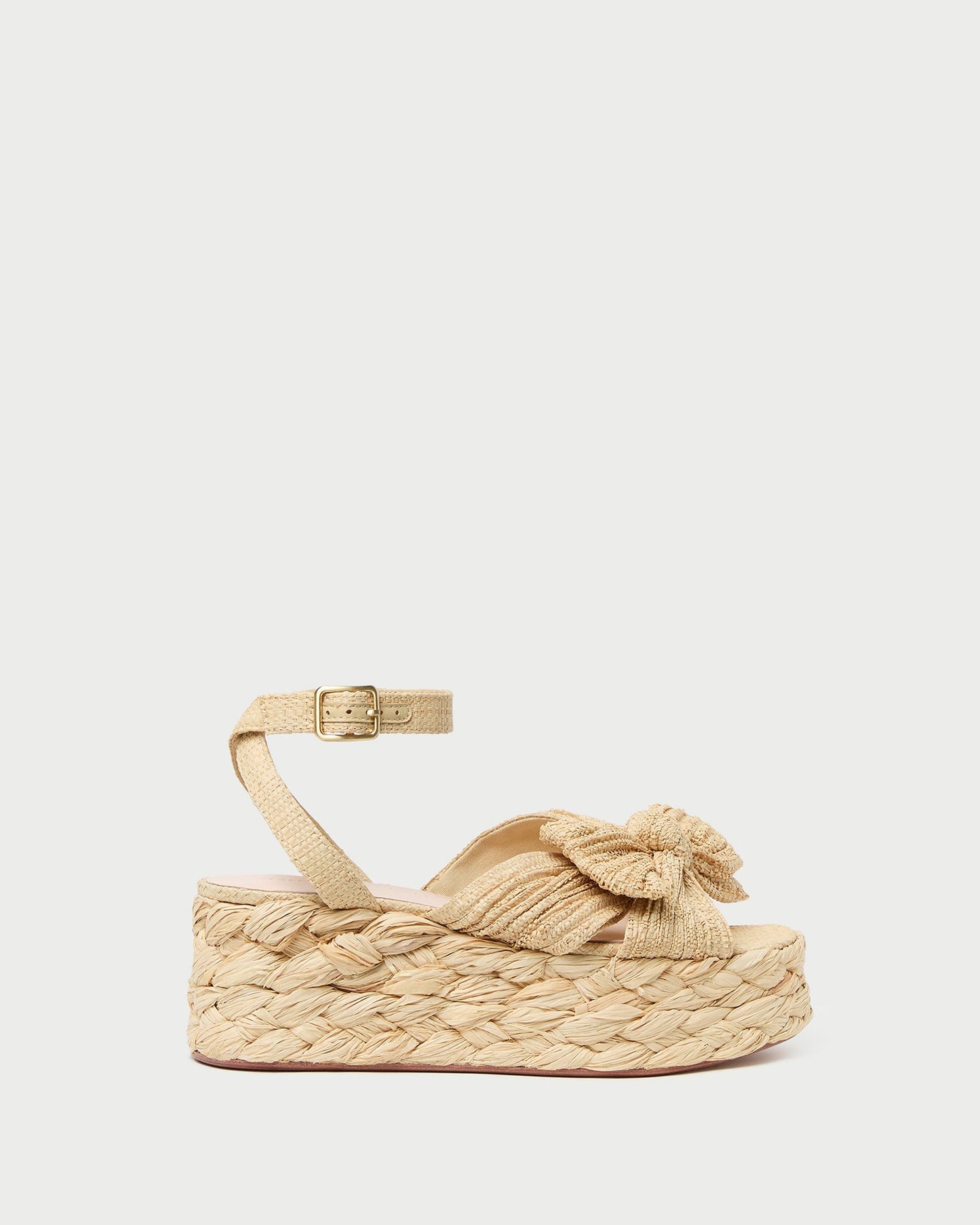 Gaby Natural Pleated Bow Espadrille