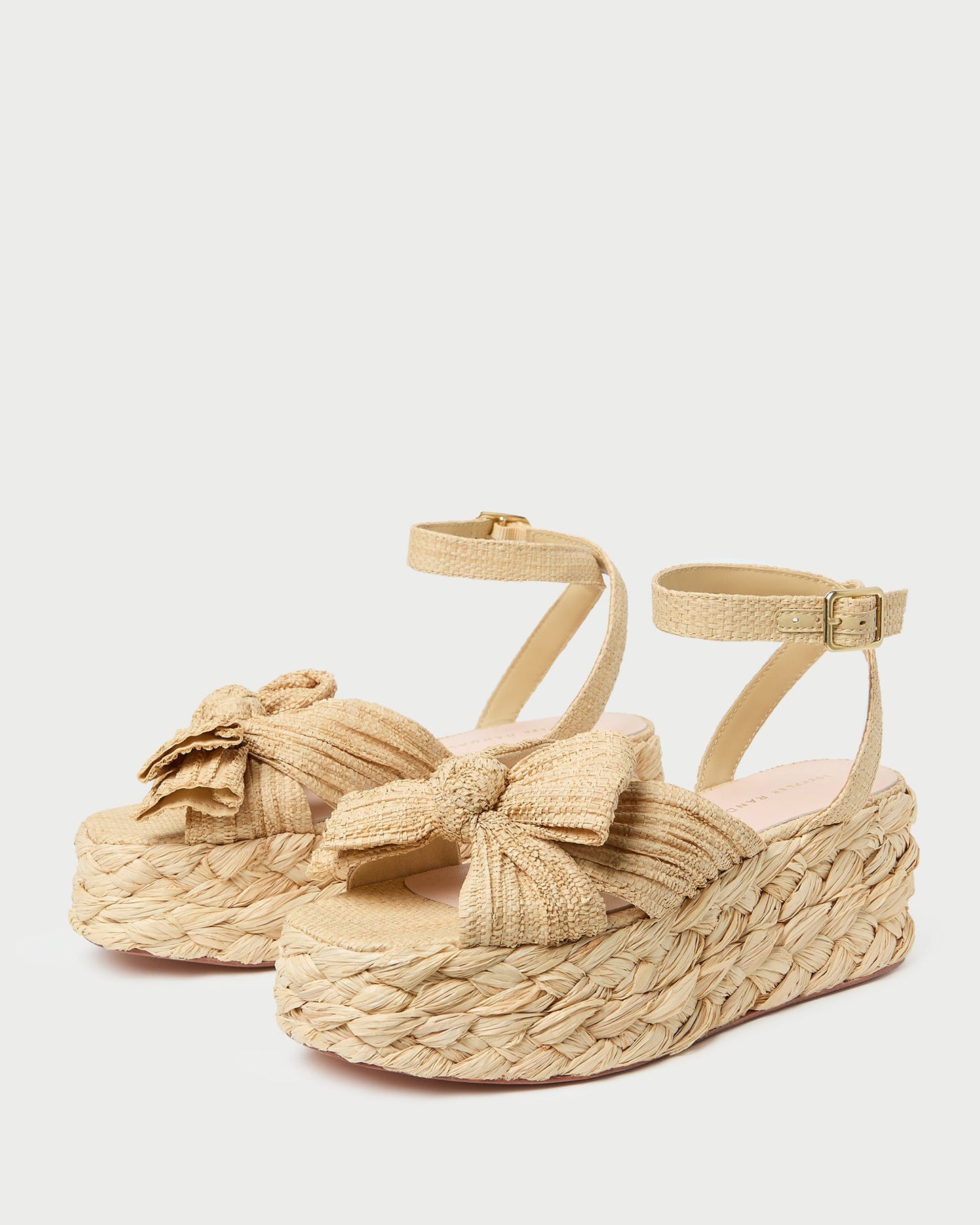 Gaby Natural Pleated Bow Espadrille