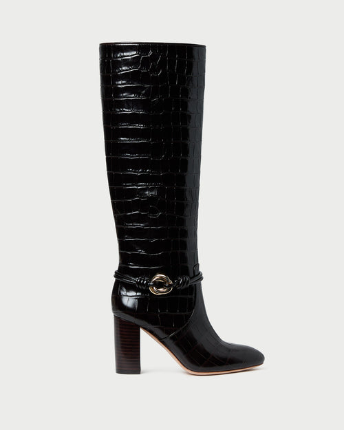 Goldy Crocodile/Gold Leather Tall Boot