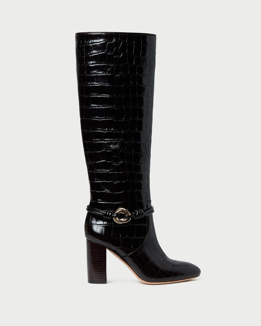Goldy Crocodile/Gold Leather Tall Boot