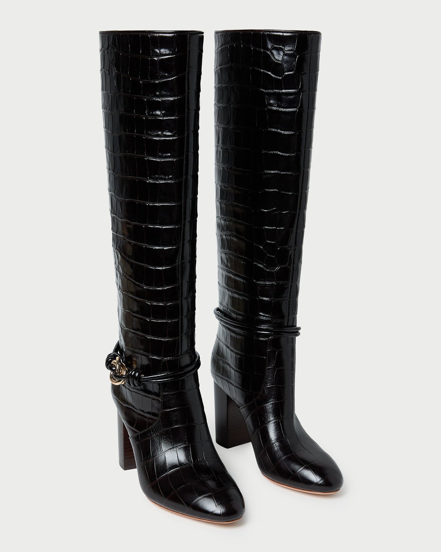 Goldy Crocodile/Gold Leather Tall Boot