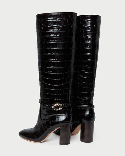 Goldy Crocodile/Gold Leather Tall Boot