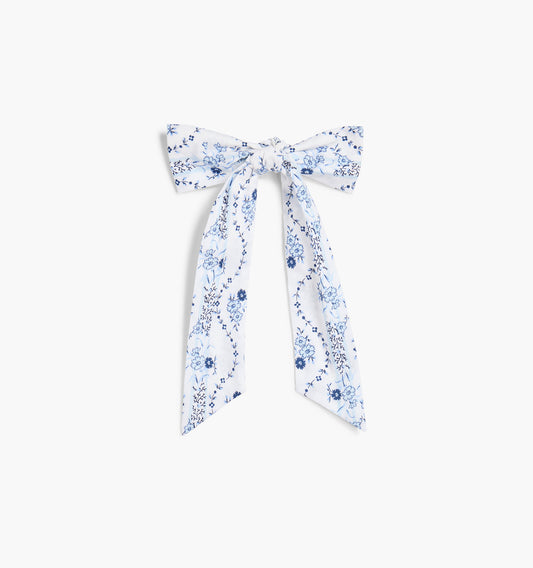 The Belle Bow - Blue Vine Stripe