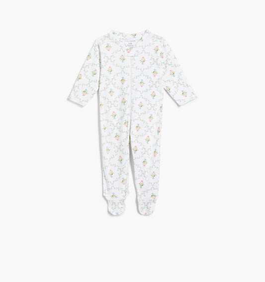 The Footie Pajama - Pastel Trellis