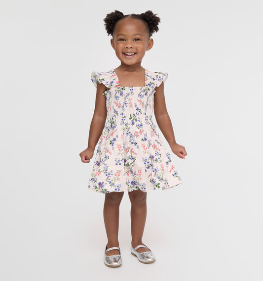 The Tiny Ellie Nap Dress - Pink Scallop Bow Chintz