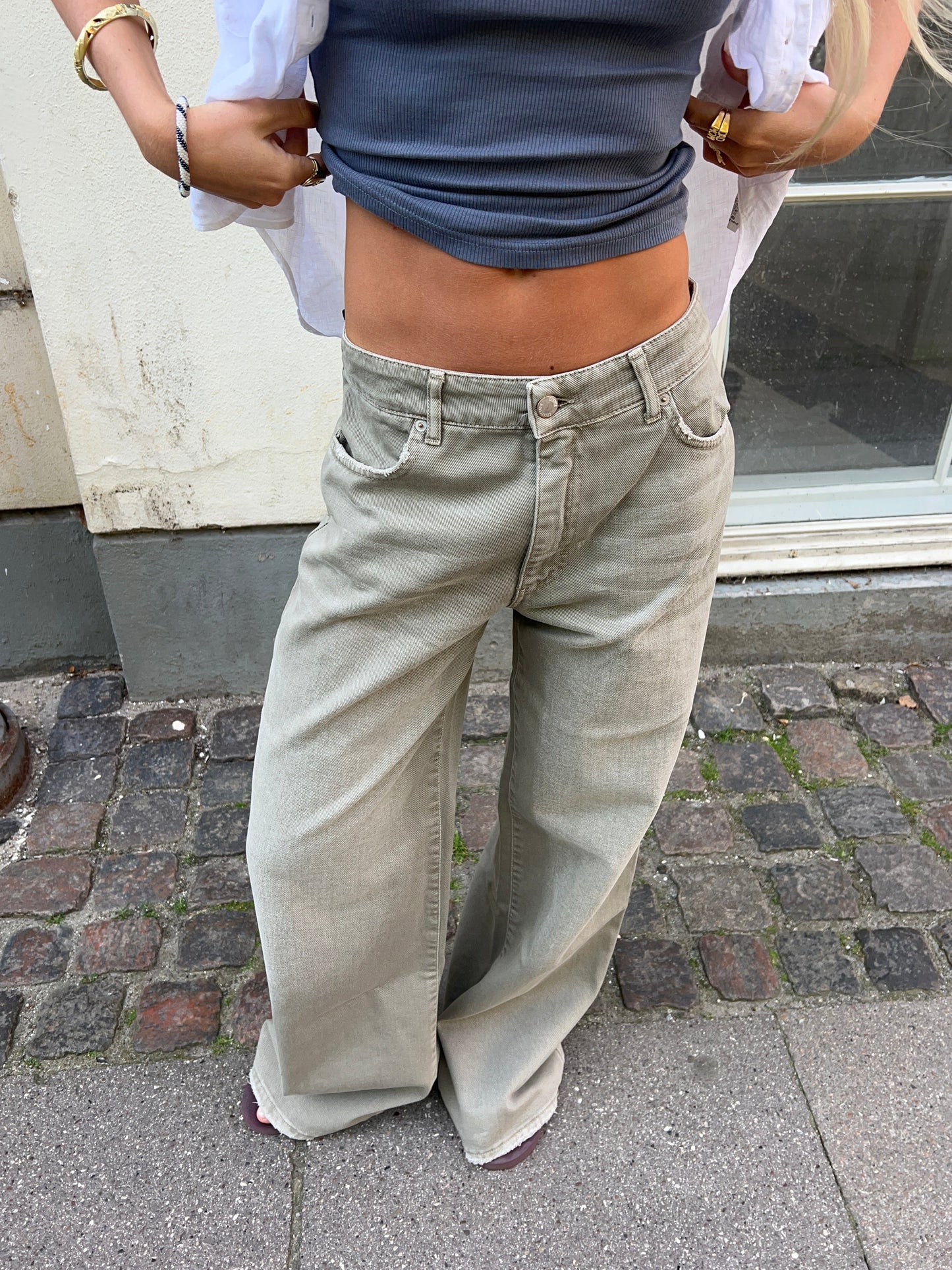 Audrey jeans - Sage green