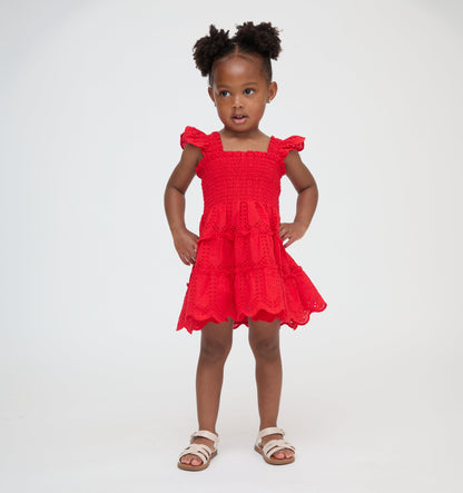 The Tiny Ellie Nap Dress - Cherry Trellis Broderie