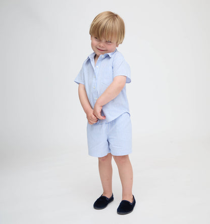The Tiny Leo Shorts - Blue/White Stripe