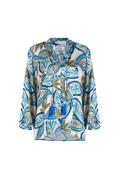 Kiara Long Sleeve Top Green and Blue
