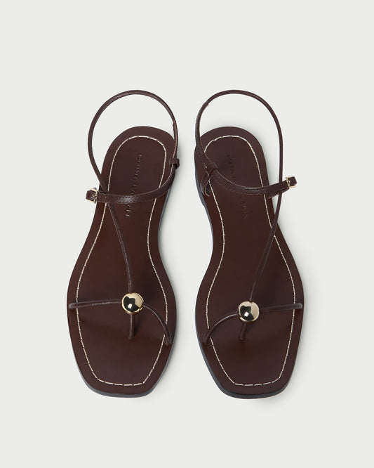 Lara Espresso Leather Sandal