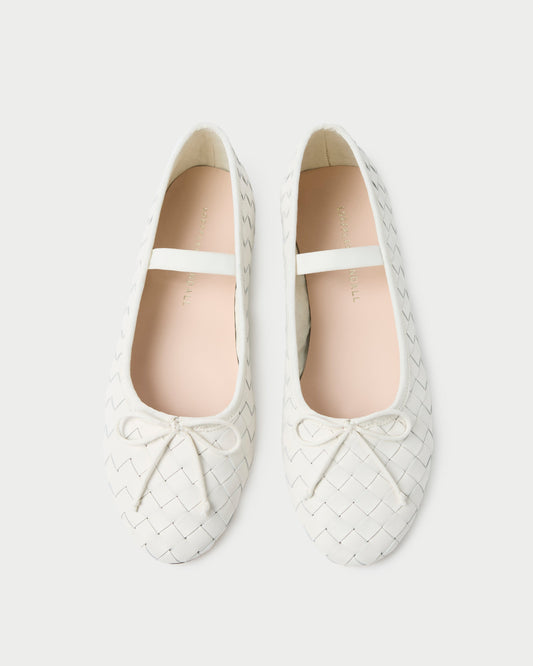 Leonie Cream Woven Ballet Flat