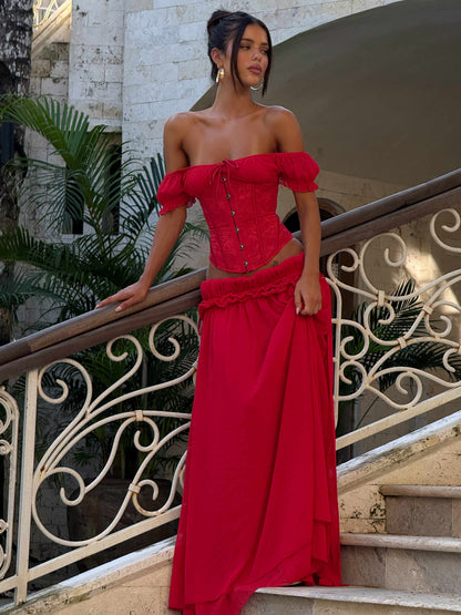 Lubela Maxi Skirt Red