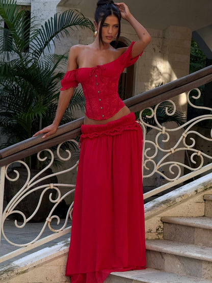 Lubela Maxi Skirt Red