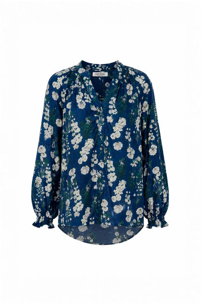 Lissy Floral Long Sleeve Top Navy