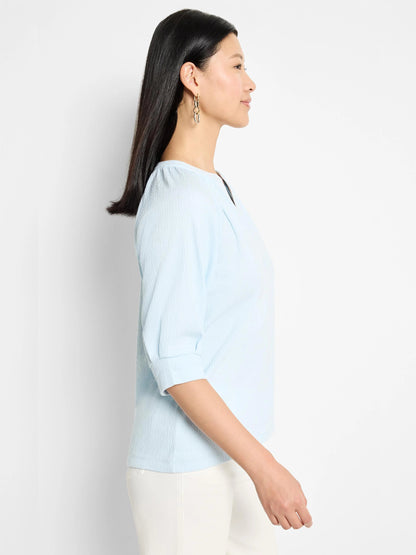 Crinkle Knit Café Top