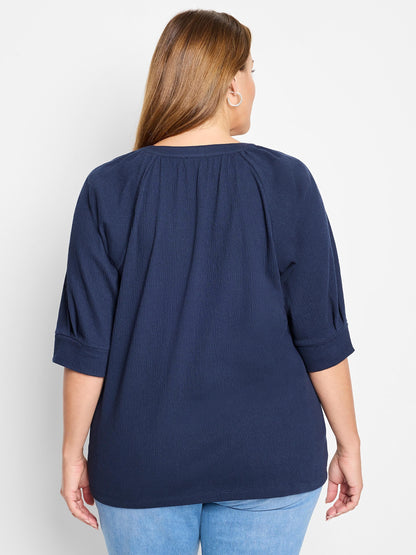 Crinkle Knit Café Top