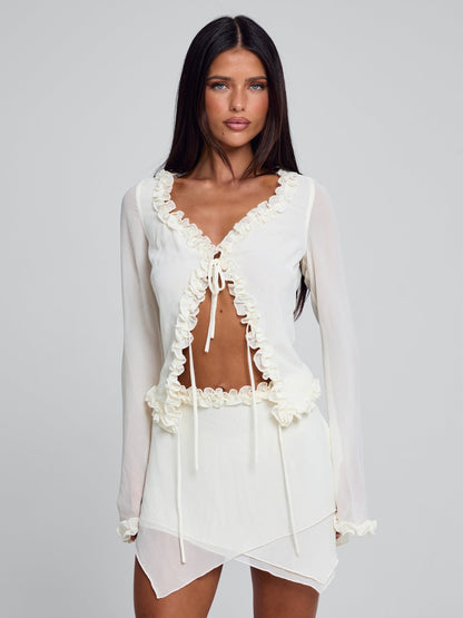 Mae Mini Skirt Ivory