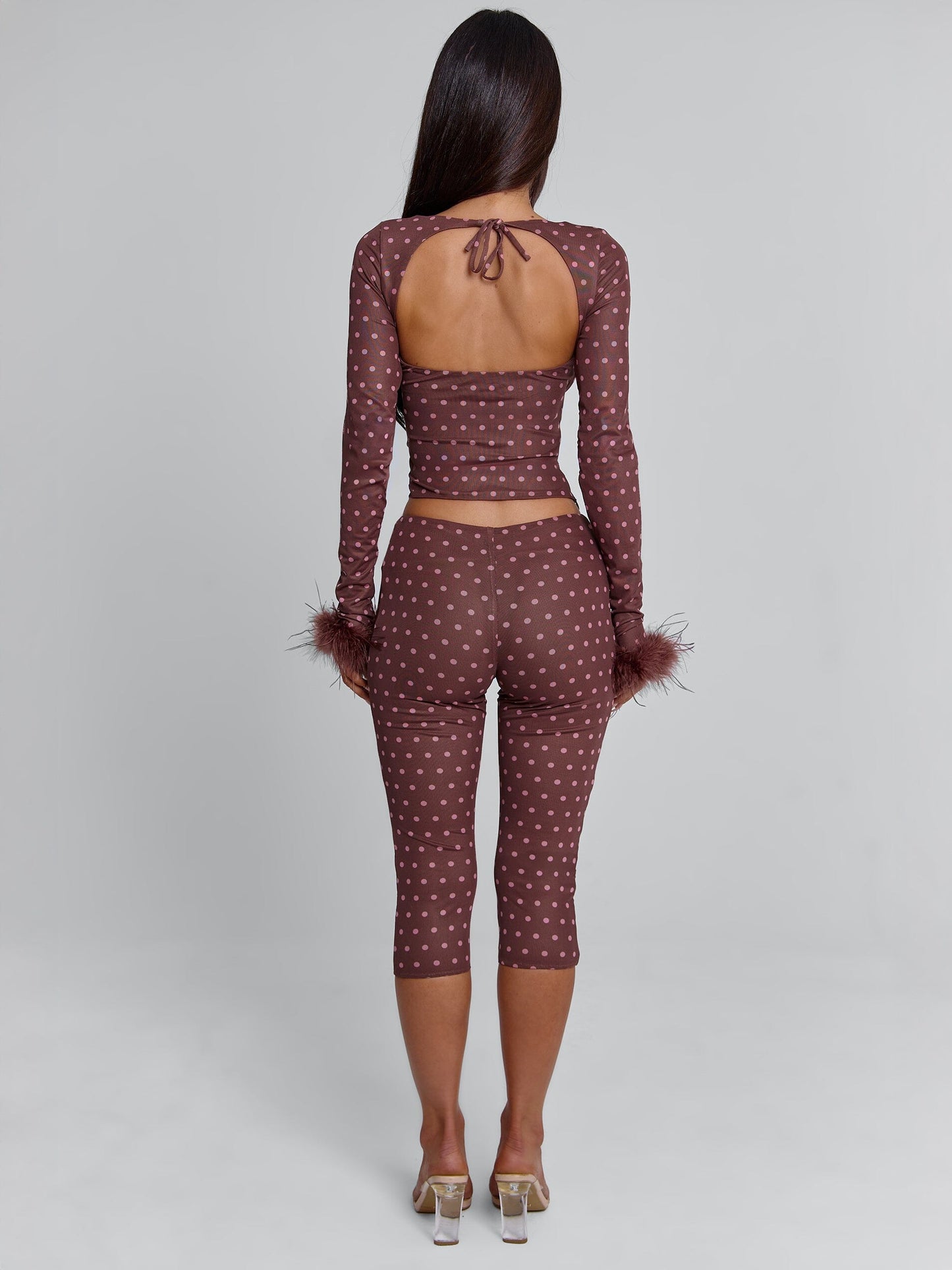 Mahria Top Brown Polka Dot